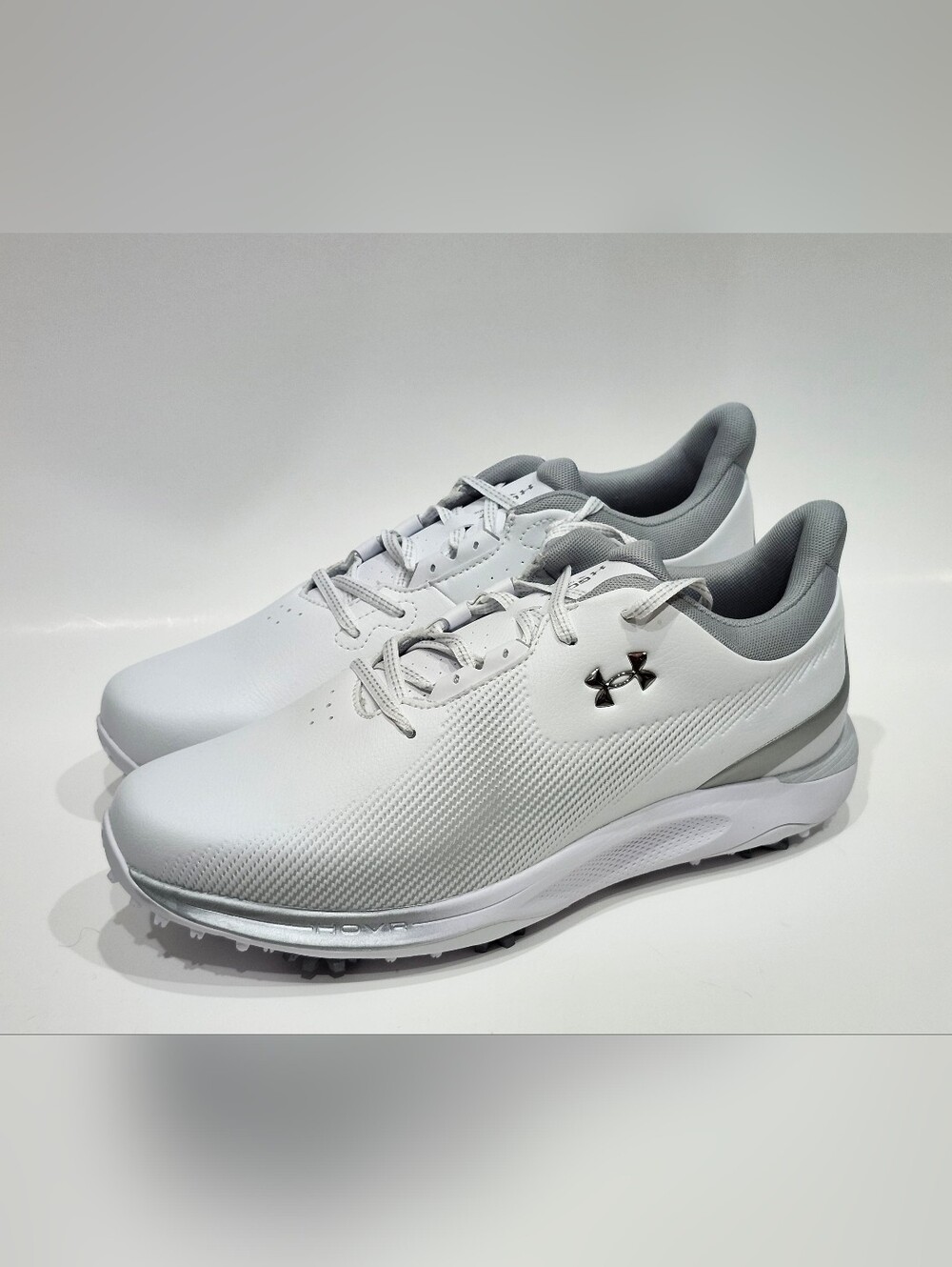 Under Armour Men's Drive Fade Golf Shoes White/Metallic Silver Size 10 US New